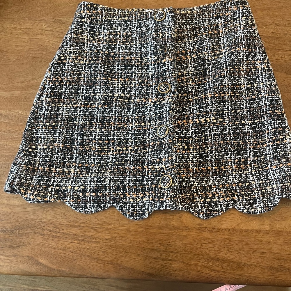 Blu Pepper Black and White Tweed Mini Skirt